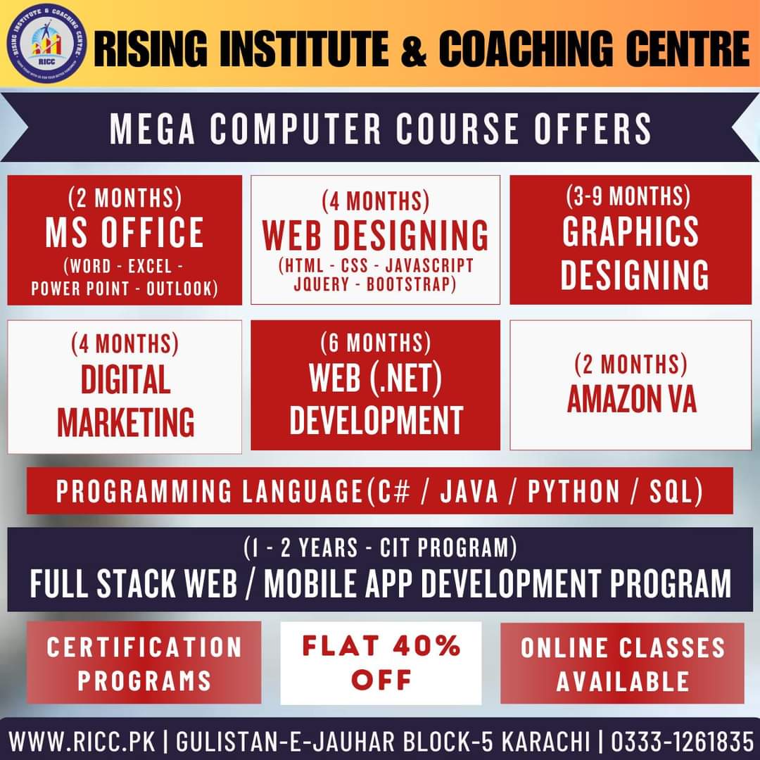 All Computer Programs - Rising Institute & Coaching Centre